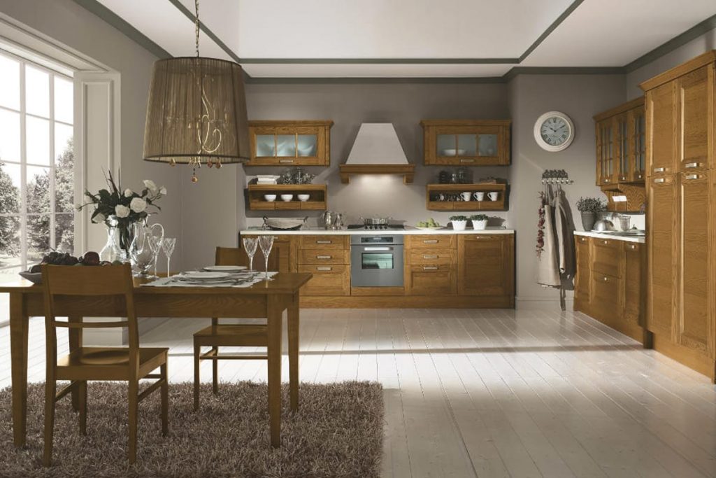 Cucina classica lineare con anta a telaio in noce | Casastore Salerno Cucina classica lineare con anta a telaio in noce | Casastore Salerno