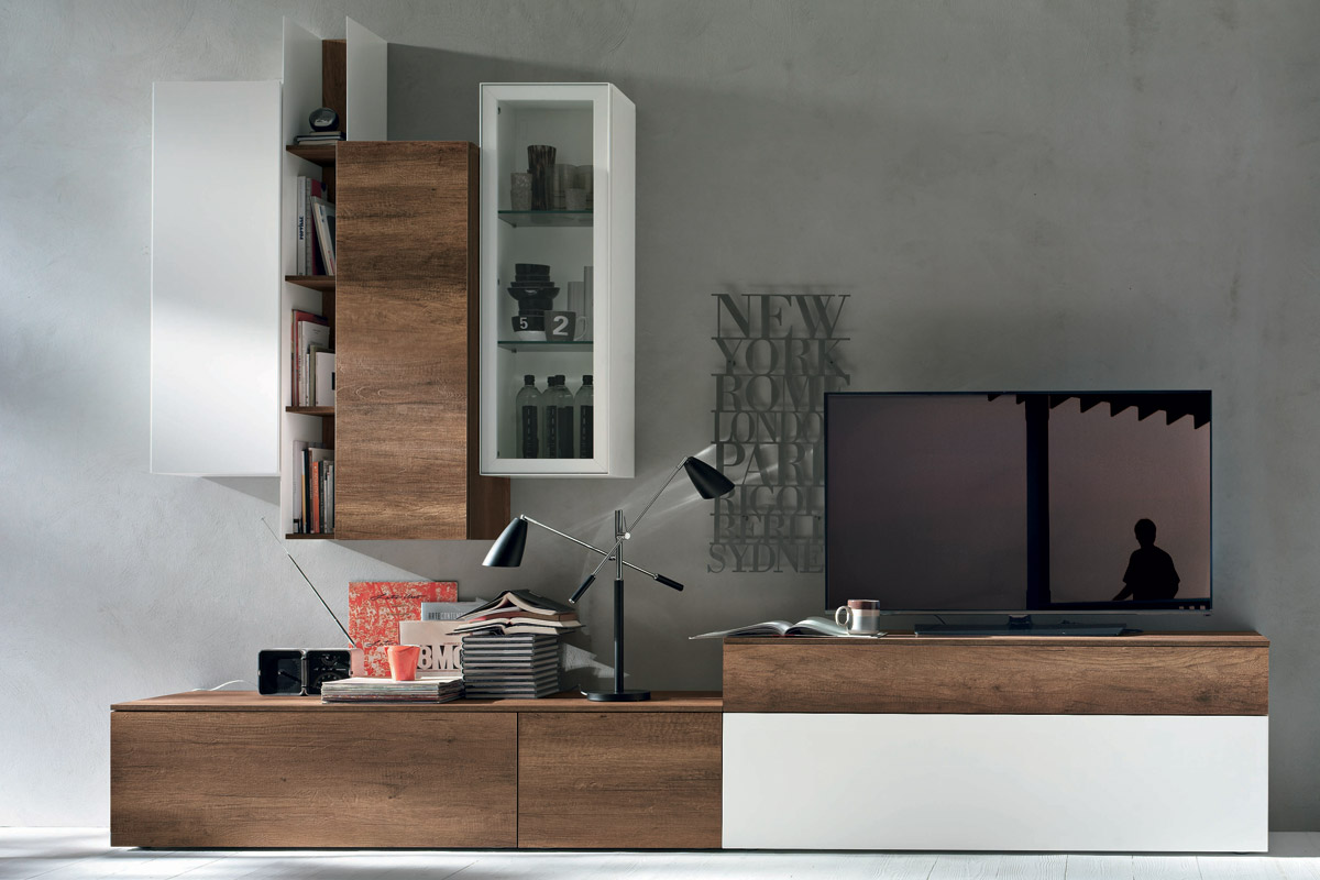 Pareti attrezzate componibili living & zona giorno casastore salerno Parete soggiorno componibile