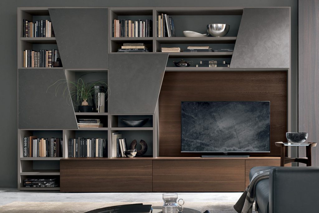 Librerie componibili a spalla mobili per il soggiorno ... Librerie moderne in rovere