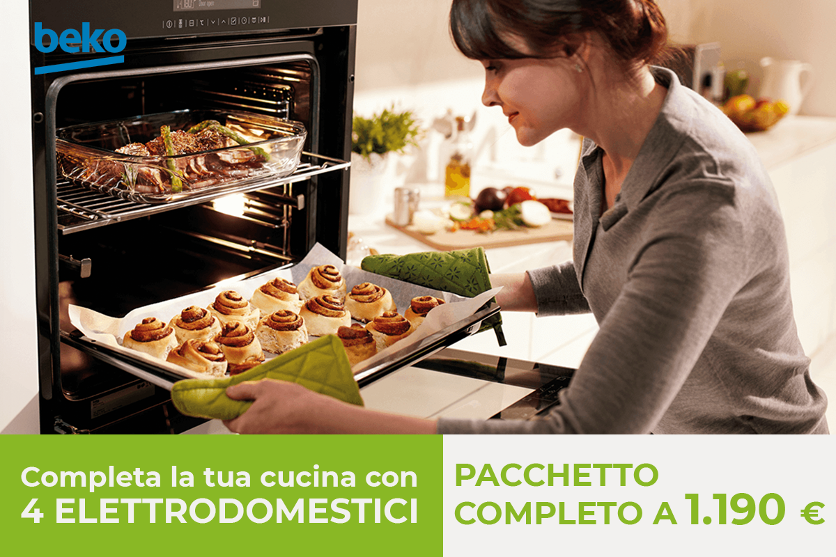 Promo Beko - Acquista una cucina CasaStore e potrai acquistare il pacchetto da 4 elettrodomestici Beko a un prezzo speciale.