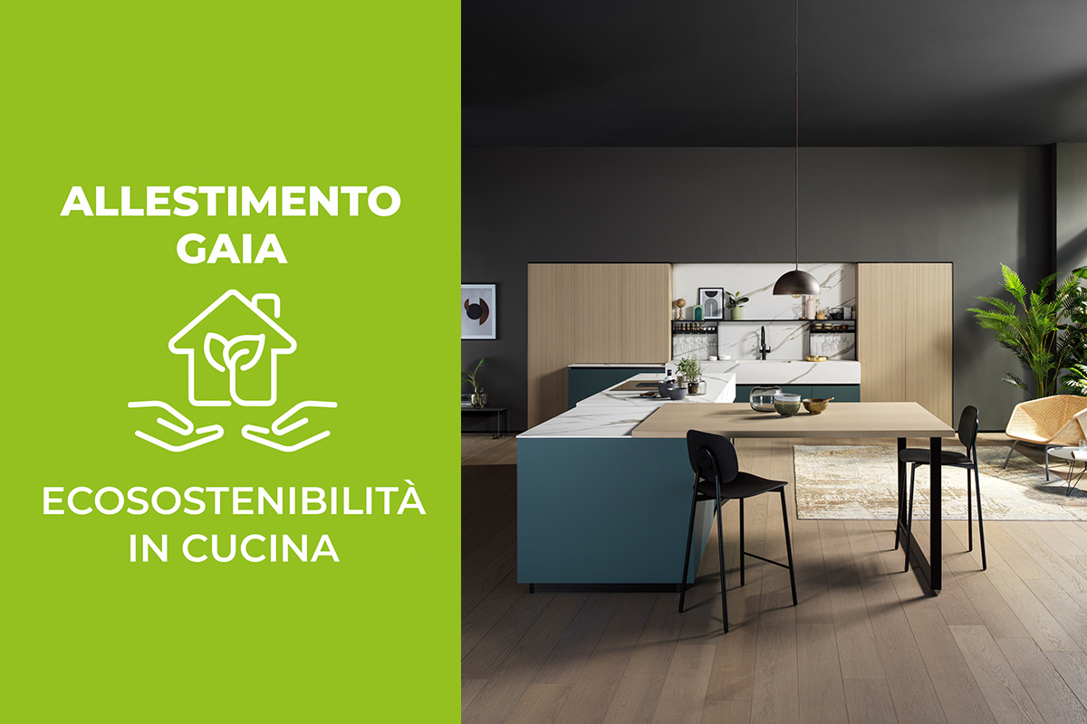 Gaia by Arredo3: l'allestimento eco-sostenibile per l'arredo cucina di design e con minor impatto ambientale.