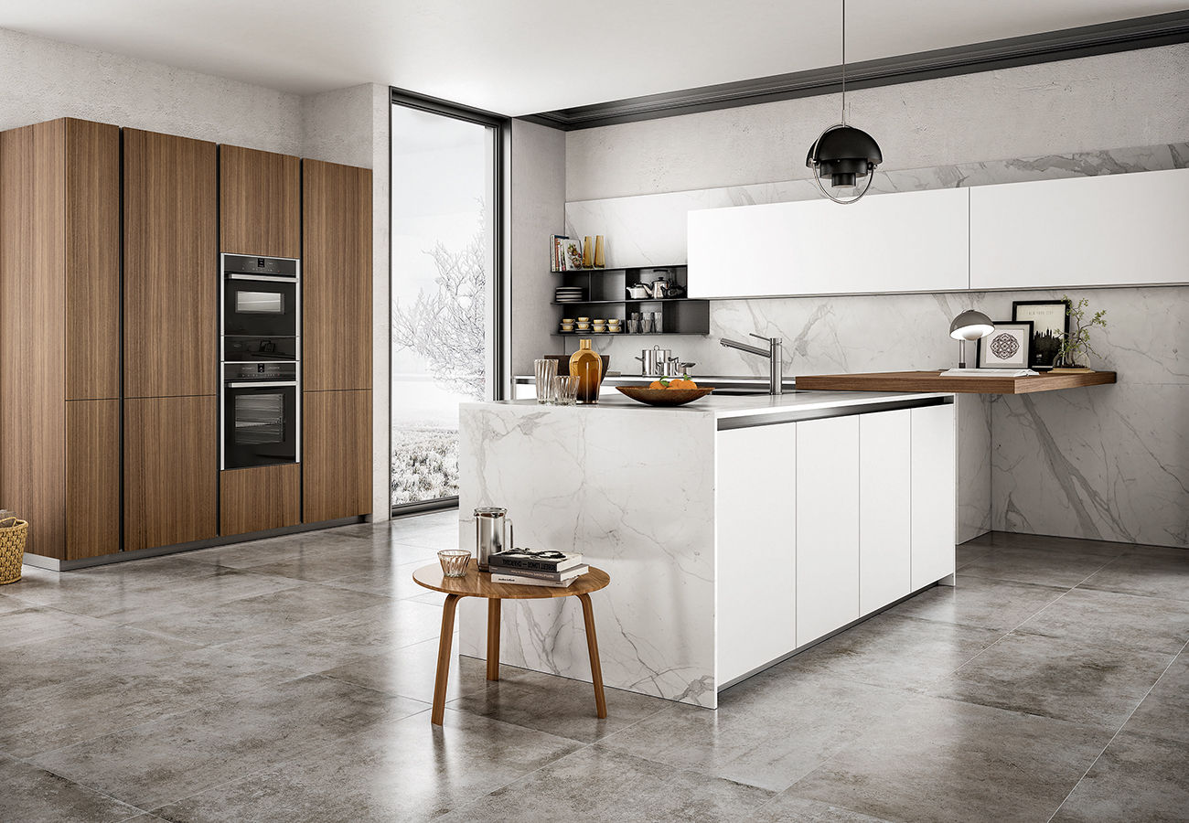 Cucina in stile giovane ed informale perfetta per unirsi al living