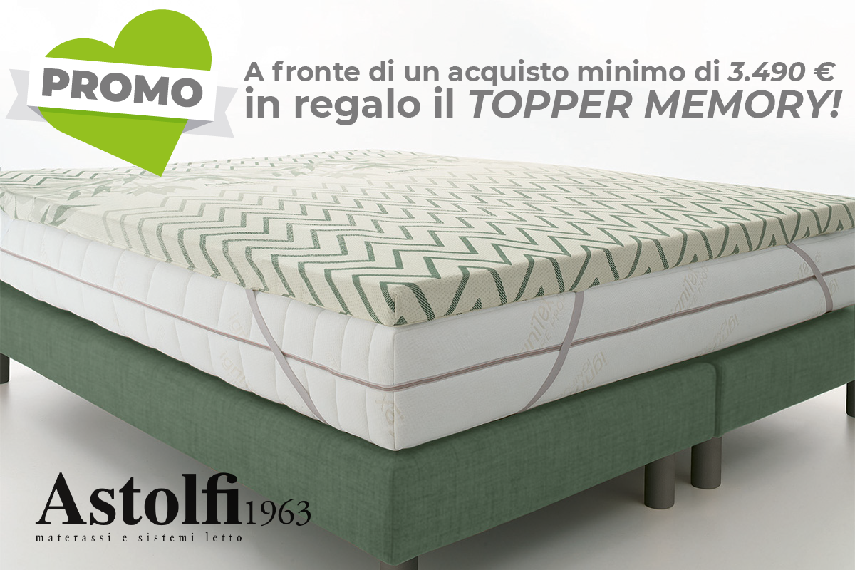 Offerta Arredamento San Valentino 2024-Omaggio Topper Memory Astolfi