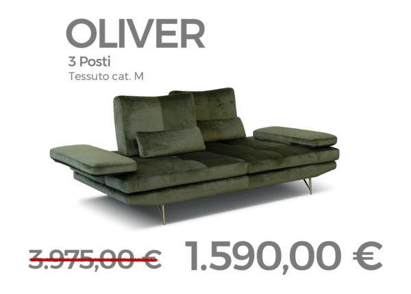 Divano 3 posti con schienali traslanti Oliver CuboRosso Sconto Speciale 62% - Promo Divani Summer 2024