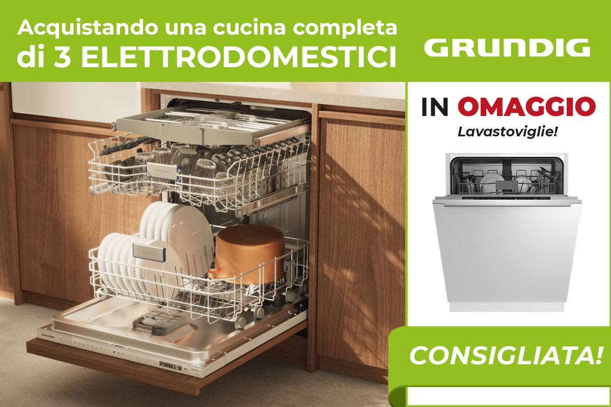 Offerta Cucine Arredo3 2023 - Con Cucina completa con elettrodomestici Grundig Lavatrice in Omaggio.