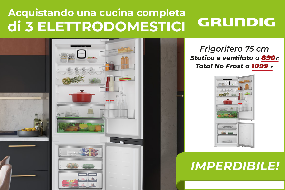 Offerta Cucine Arredo3 2023 - Con Cucina completa con elettrodomestici Grundig Frigorifero 75 cm a prezzo speciale