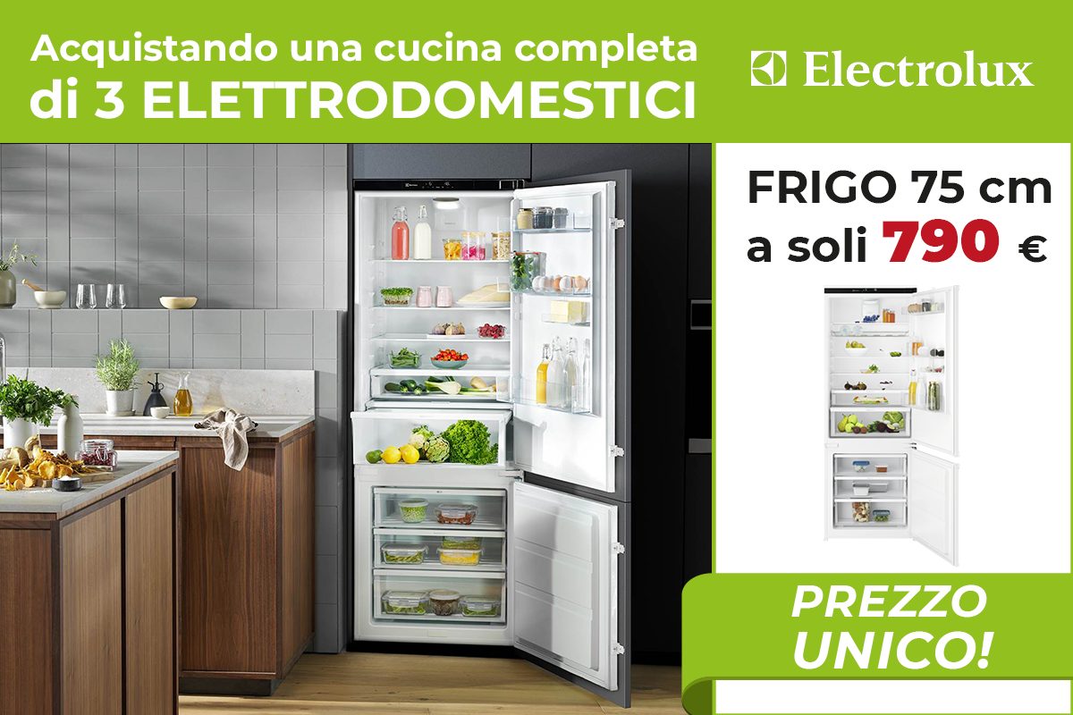 Offerta Cucine Arredo3 2023 - Con Cucina completa con elettrodomestici Electrolux Frigo da 75cm a prezzo scontato.