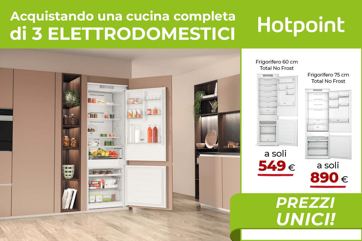 Offerta Cucine Arredo3 2023 - Con Cucina completa con elettrodomestici Hotpoint Frigorifero 75 cm a prezzo speciale