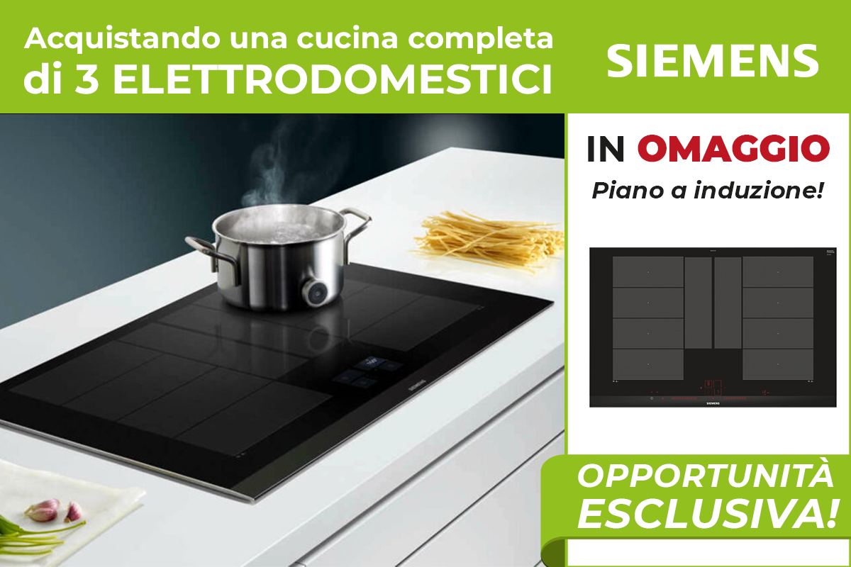 Offerta Cucine Arredo3 2023 - Con Cucina completa con elettrodomestici Siemens ricevi il piano cottura a induzione in omaggio.
