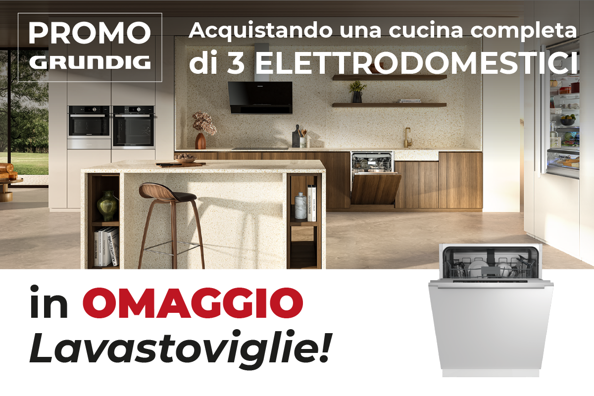 Offerta Cucine Arredo3 2024 - Con Cucina completa con elettrodomestici Grundig Lavatrice in Omaggio.