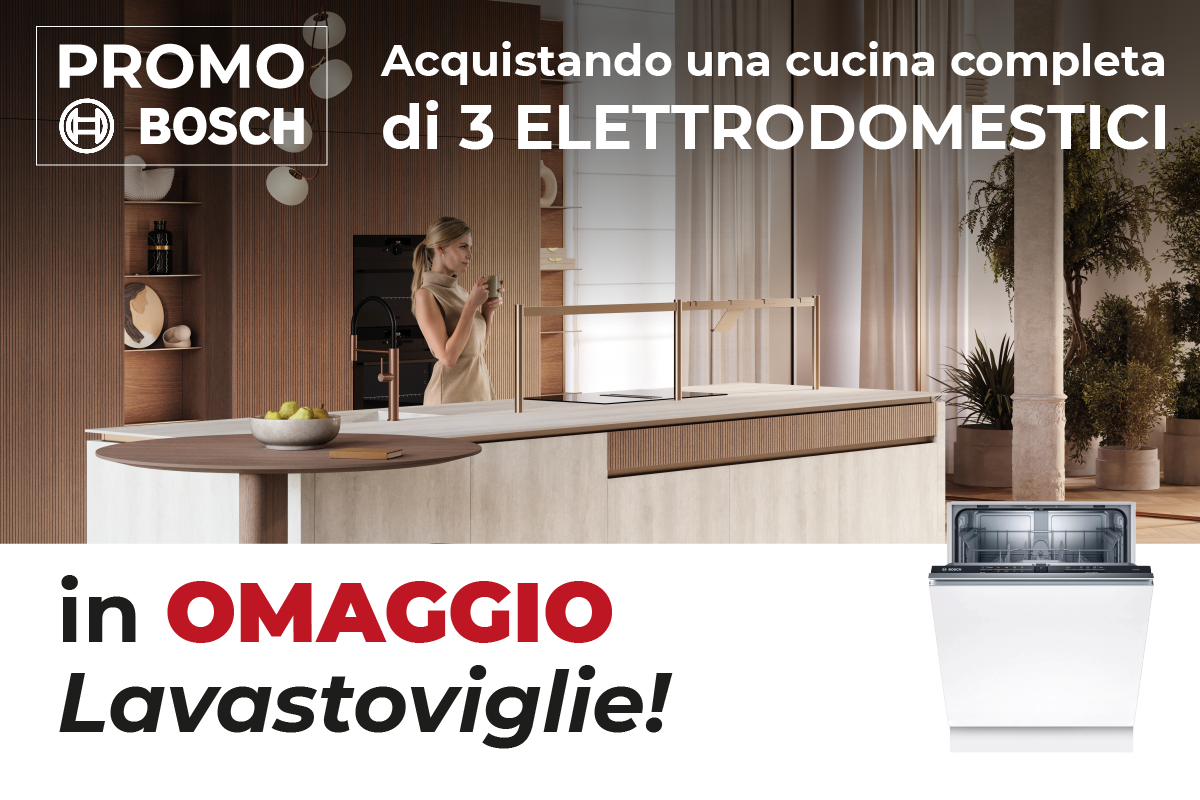 Offerta Cucine Arredo3 2024 - Con Cucina completa con elettrodomestici Bosch Lavatrice in Omaggio.