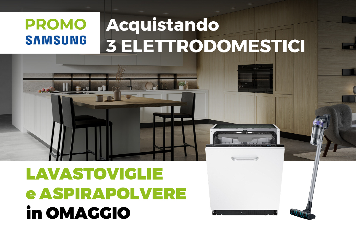 Offerta Cucine Arredo3 2025 - Con Cucina completa con elettrodomestici Samsung Lavastoviglie e Aspirapolvere in Omaggio
